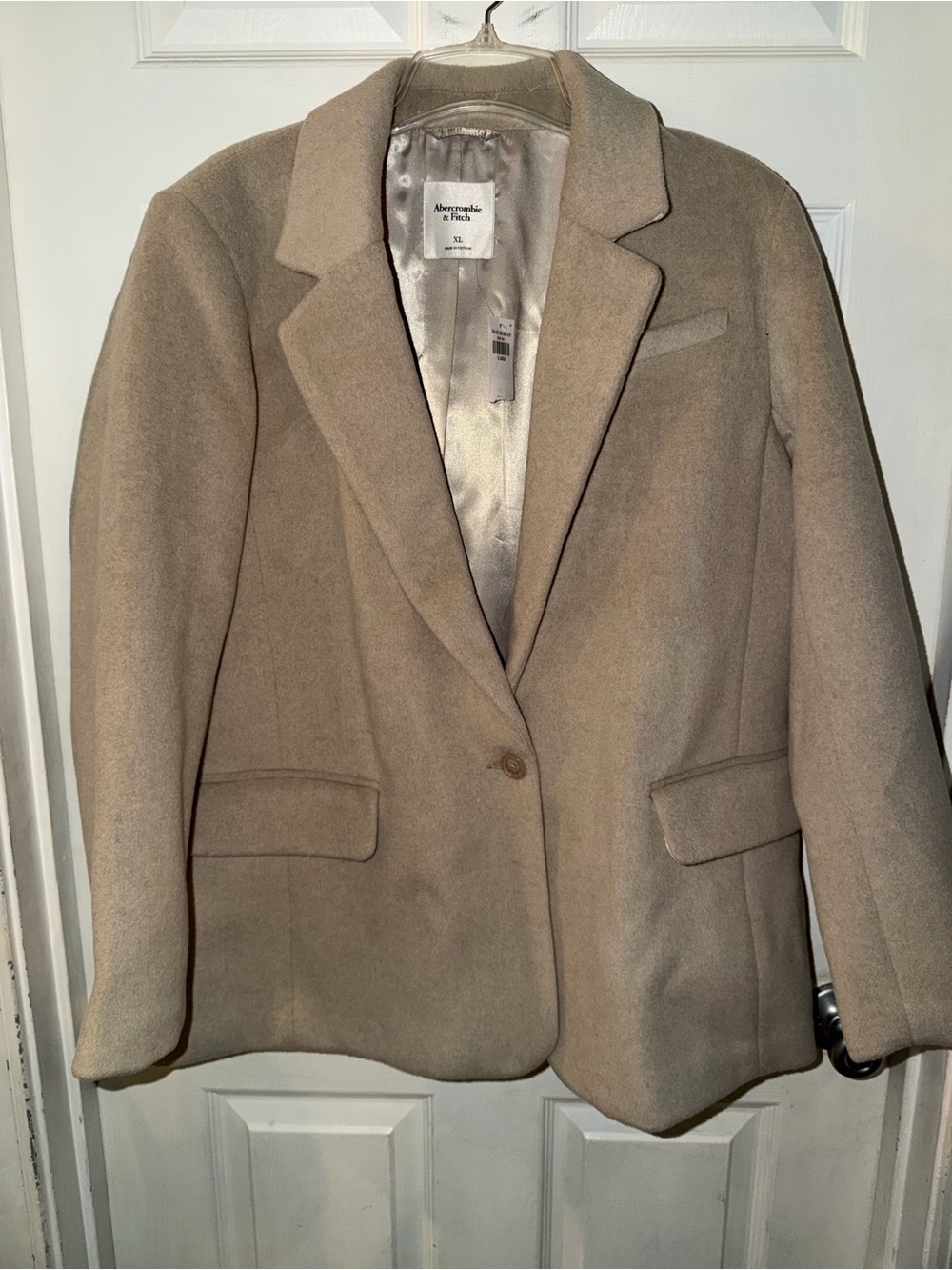 Abercrombie & Fitch Women's Taupe Wool-Blend Blazer. Size XL. NWT